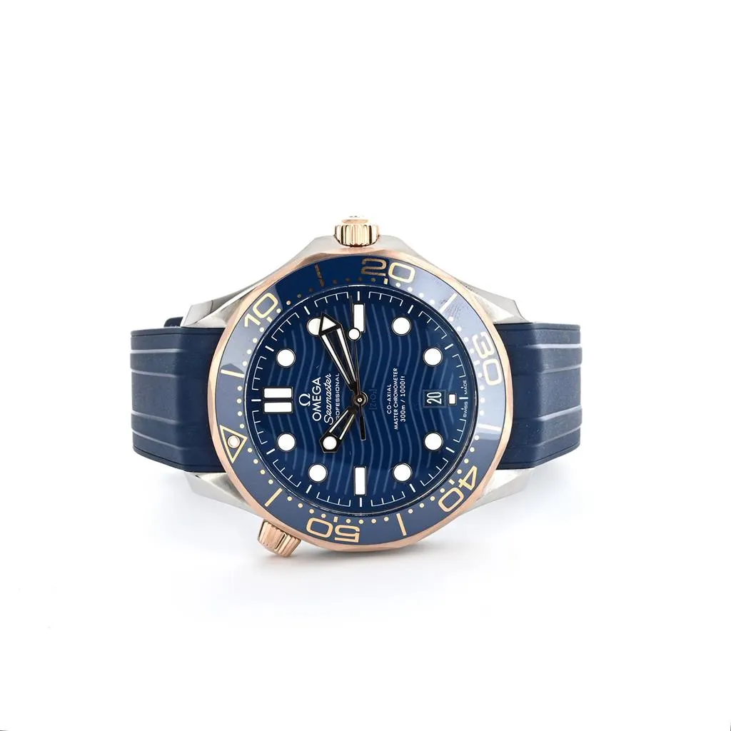 Omega | 42mm, Seamaster 300m Co-Axial Master Chronometer, Blue Ceramic Bezel, Ceragold -210.22.42.20.03.002