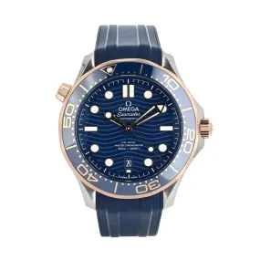 Omega | 42mm, Seamaster 300m Co-Axial Master Chronometer, Blue Ceramic Bezel, Ceragold -210.22.42.20.03.002