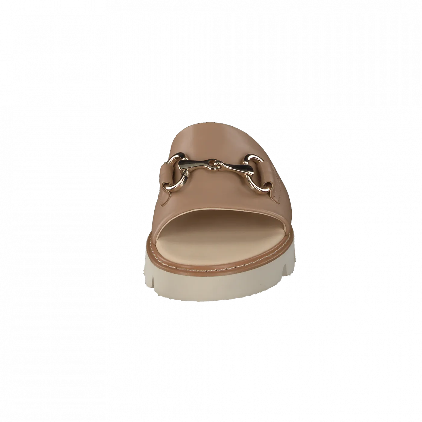 PAUL GREEN 6051 Camel Leather Slider/Mule on chunky sole