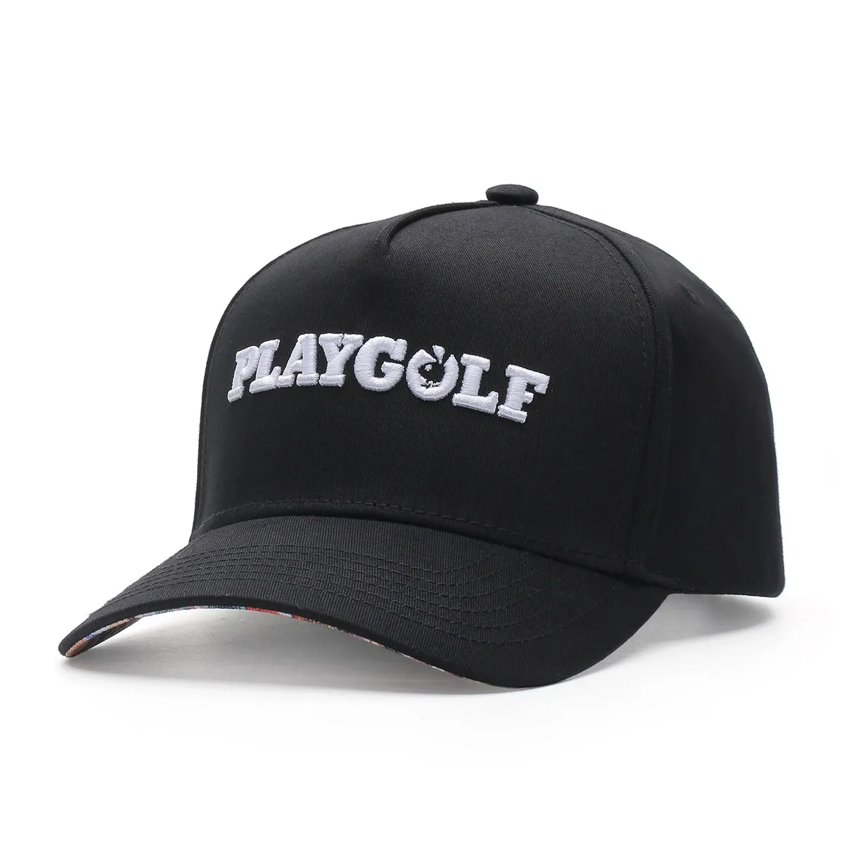 PlayGolf Black SnapBack Golf Hat - Curved Brim