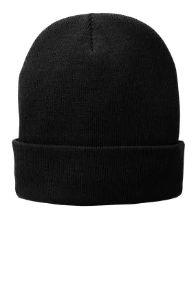 Port & Company Fleece-Lined Black Knit Cap