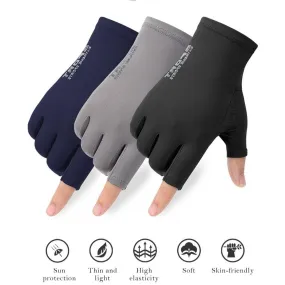 Quick Dry Bicycle Gloves For Cycling Men's Fingerless Gloves Solid Mtb Bike Riding Glove Anti-Slip Motorcycle Driving Gloves