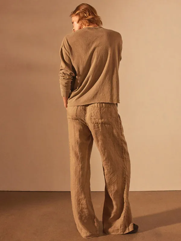 Relaxed Wide Leg Pant in Cashew Pigment