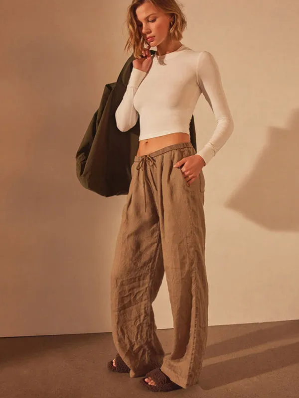 Relaxed Wide Leg Pant in Cashew Pigment