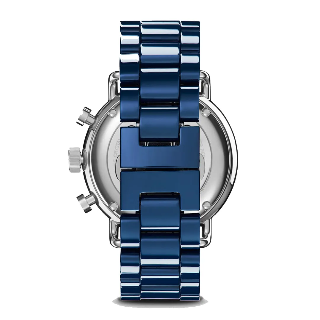 Shinola Canfield Sport 40MM Blue Mother of Pearl Chronograph Cobalt Blue Ceramic Bracelet Watch