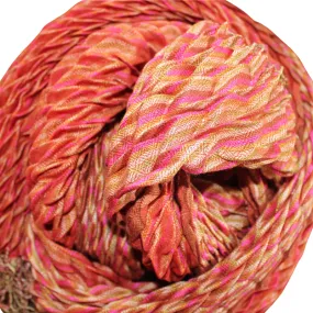 Silk Wool Crinkle Chevron Scarf