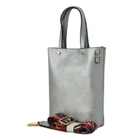 Silver Faux Leather NGIL Bucket Handbag