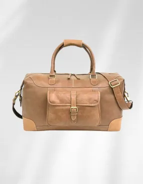 Soft Leather Cowhide Weekender Bag