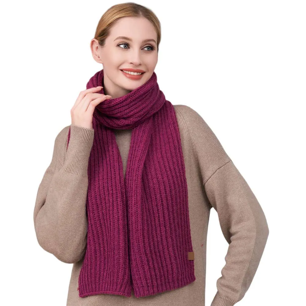 Solid Knit Oblong Scarf