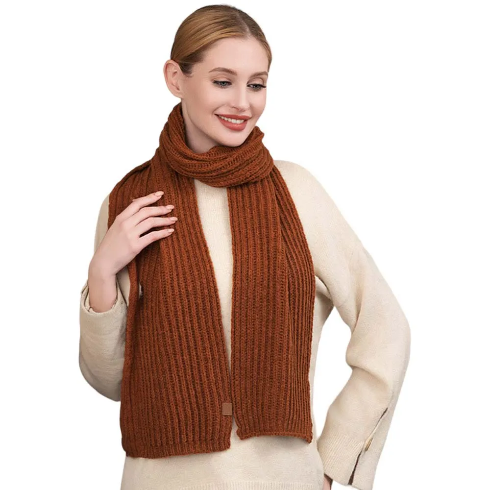 Solid Knit Oblong Scarf