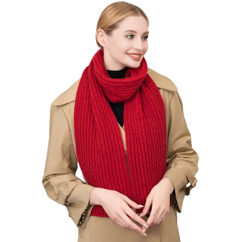 Solid Knit Oblong Scarf