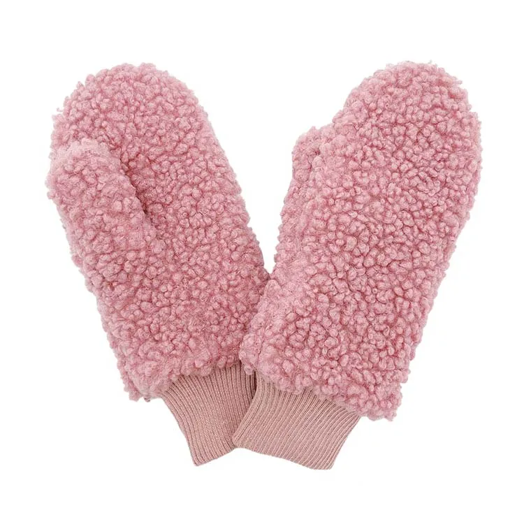 Solid Sherpa Mitten Gloves