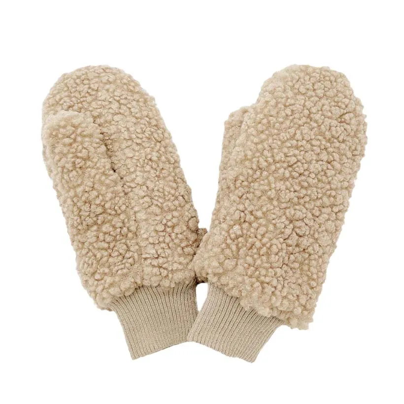 Solid Sherpa Mitten Gloves