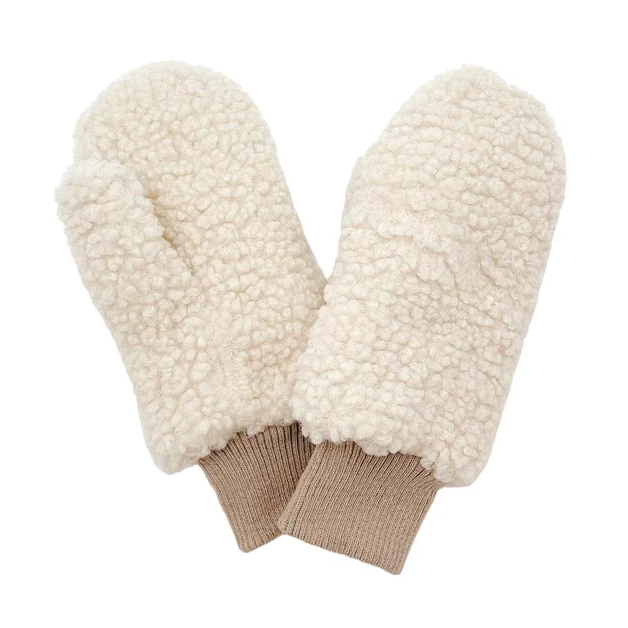 Solid Sherpa Mitten Gloves