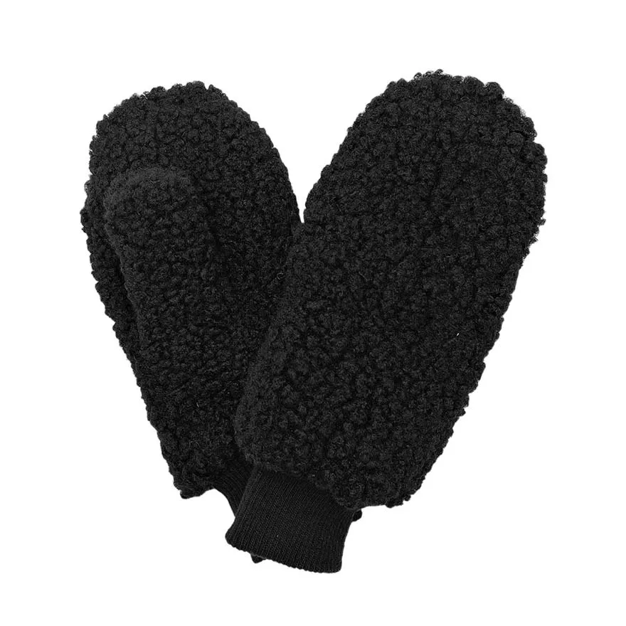 Solid Sherpa Mitten Gloves