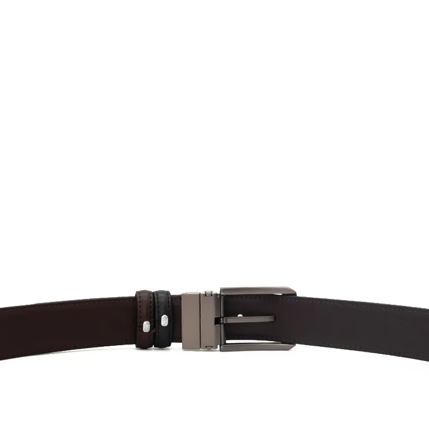 Storm Pin Clip Reversible Men's Belt - Black & Dark Brown