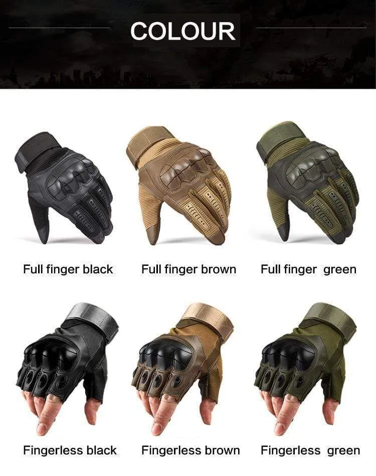 Tactical Gloves Military Men Hard Knuckle Army Paintball Airsoft Shoot Combat AntiSkid Motorcycle Gloves Fingerless Touch Screen