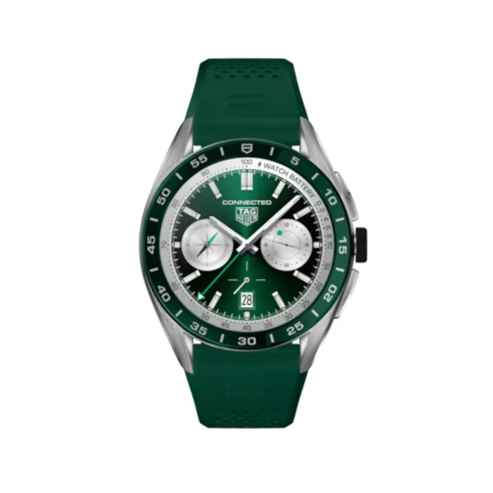 Tag Heuer Connected Calibre E4 45mm Steel/Rubber, Green