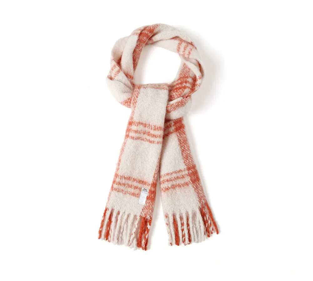 TARRAMARRA Soft Checked Fringed Scarf