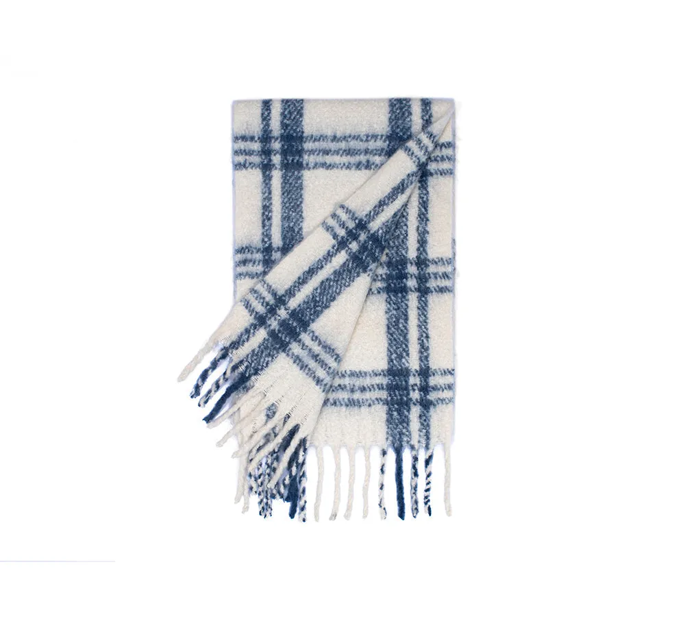 TARRAMARRA Soft Checked Fringed Scarf