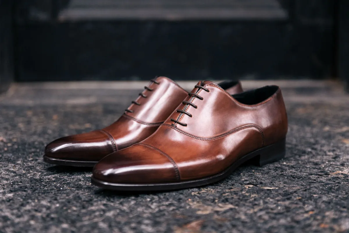 The Cagney III Cap-Toe Oxford - Marrone