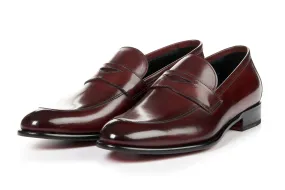 Stewart Premium Oxblood Penny Loafer Shoes