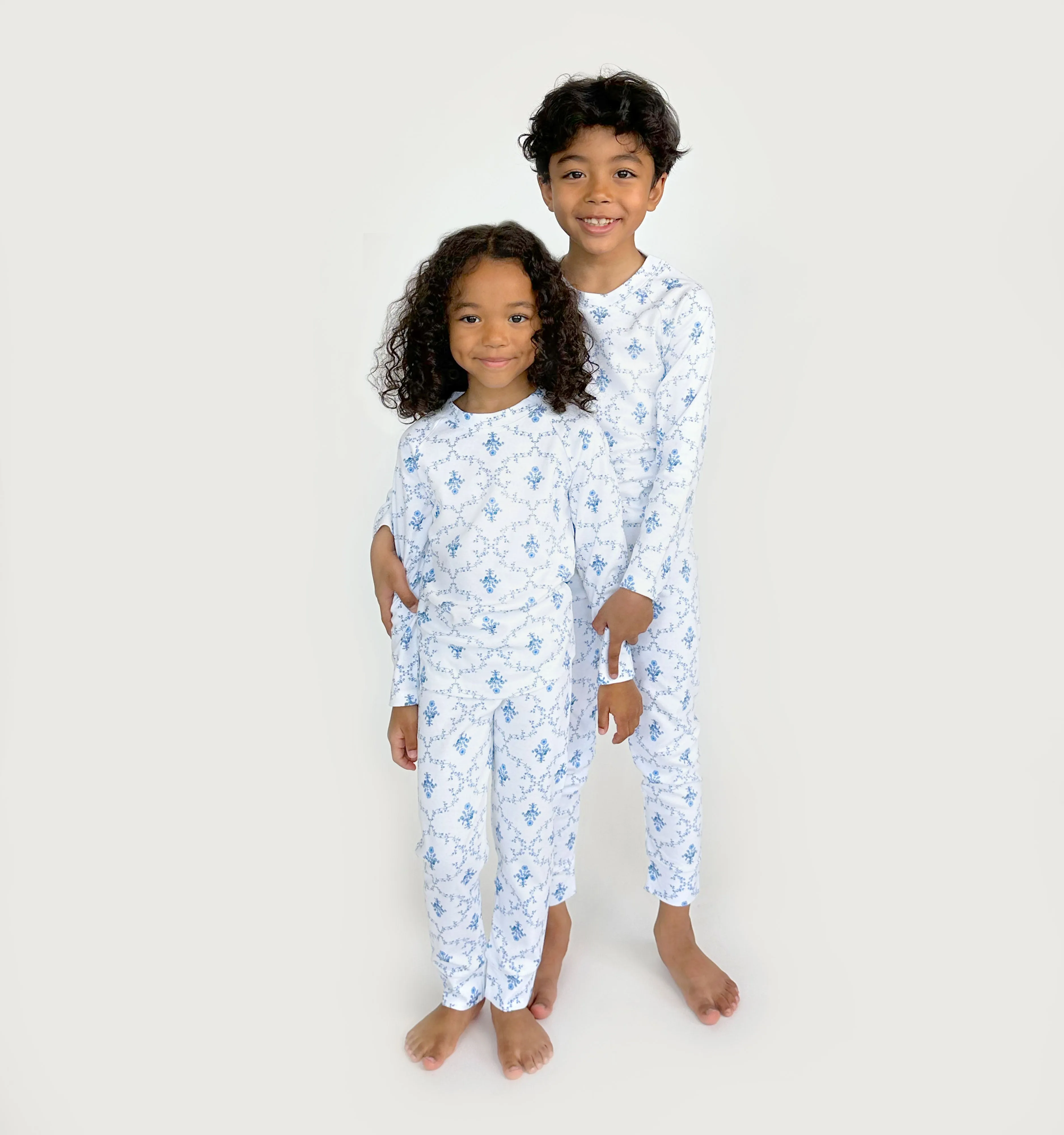 The Tiny PJ Set - Blue Trellis