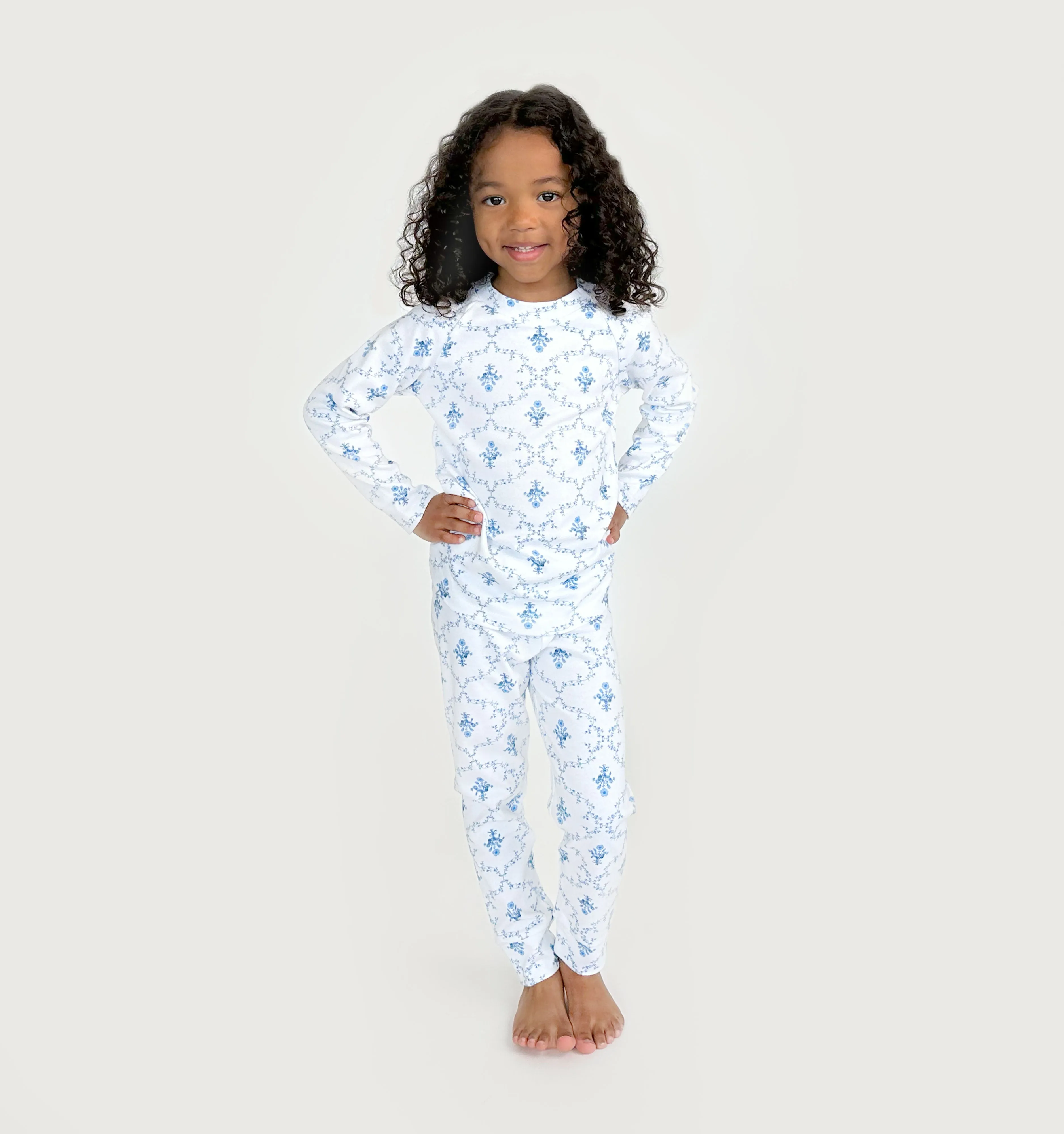 The Tiny PJ Set - Blue Trellis