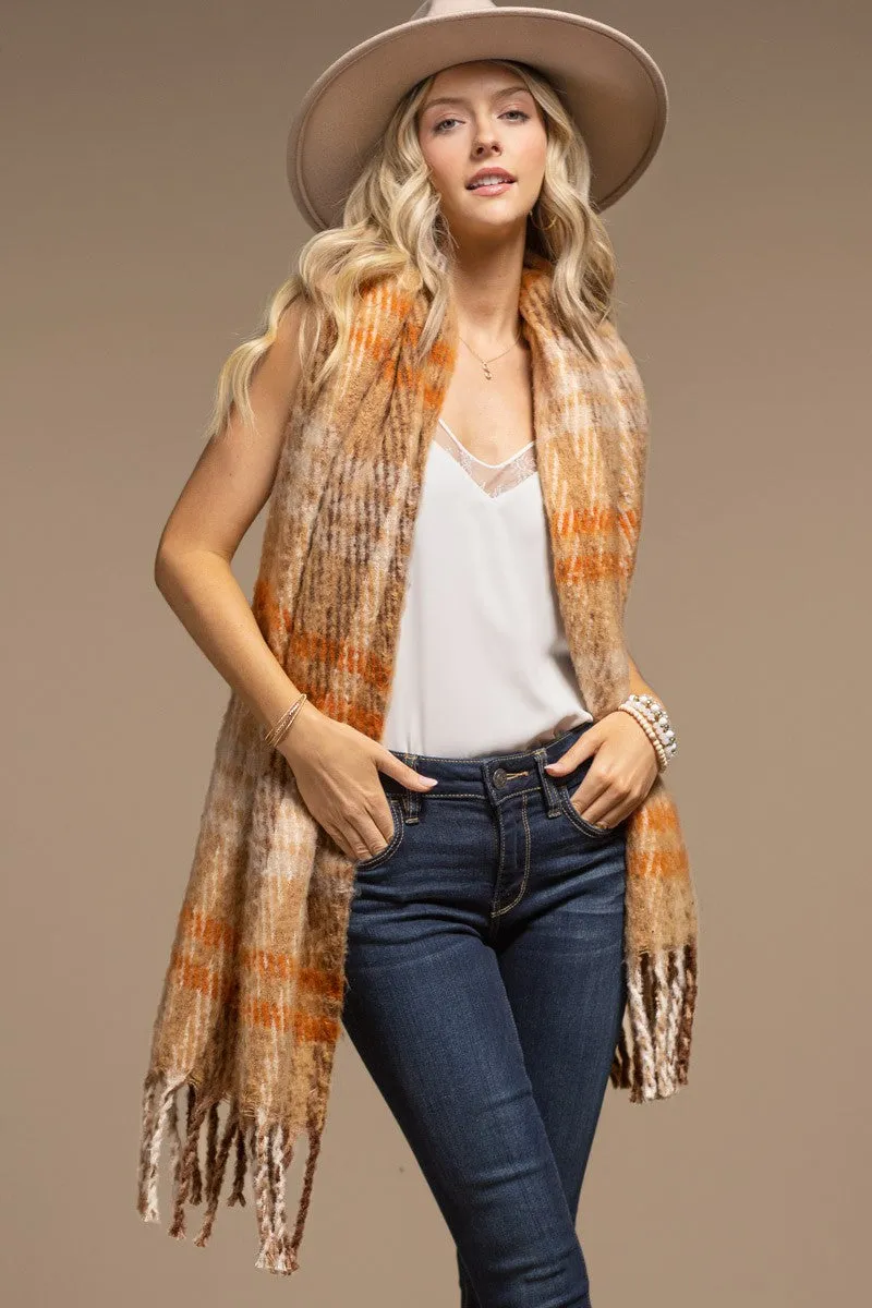 Toffee Plush Oblong Scarf