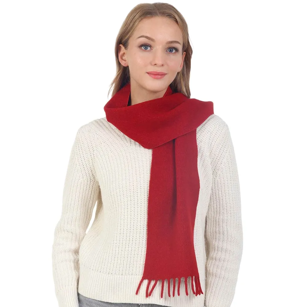 Trendy Solid Fringe Oblong Scarf