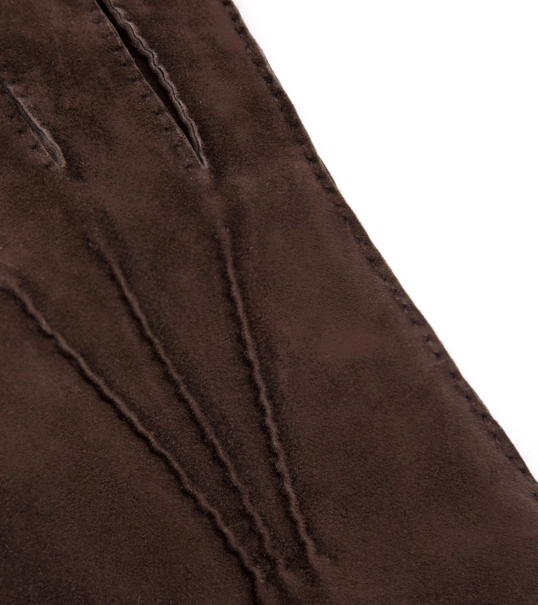 Trunk Cashmere Lined Suede Gloves: Brown