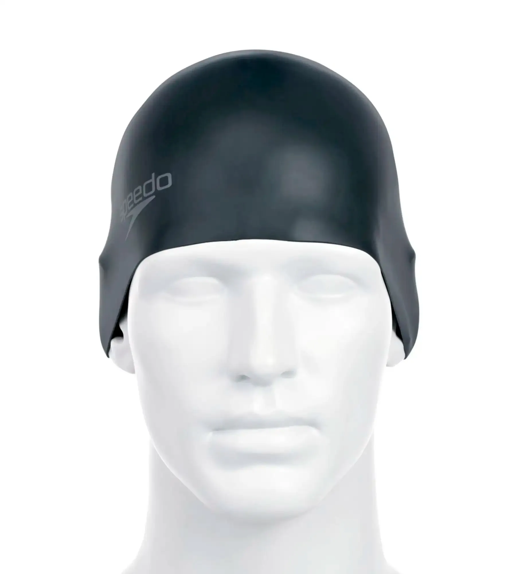 Unisex Adult Moulded Silicone Swim Cap - Black