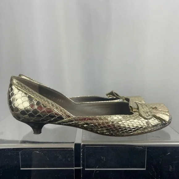 Valentino goldsnake low heel