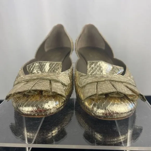 Valentino goldsnake low heel