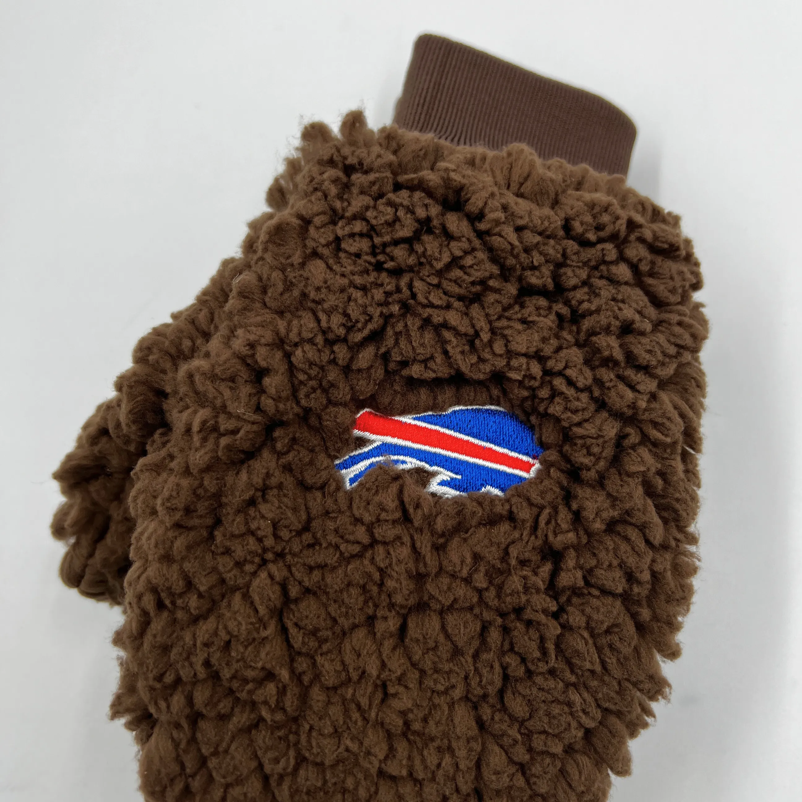 Women's Buffalo Bills Brown Sherpa With Primary Logo Mittens