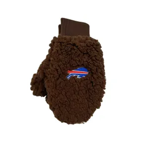 Women's Buffalo Bills Brown Sherpa With Primary Logo Mittens