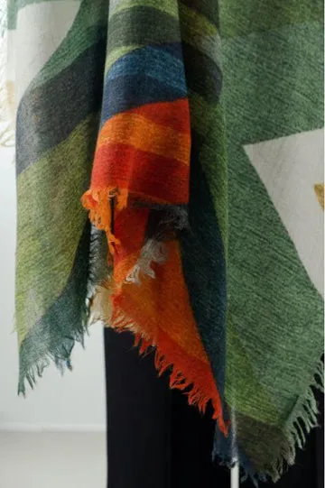 Yoko - Annica Wool Scarf - Orange Green