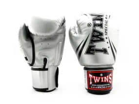 泰拳拳套 Thai Boxing Gloves : TWINS FBGVS3-TW6 SILVER